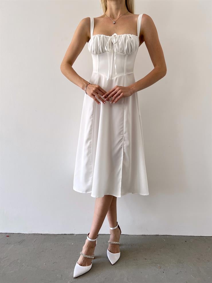 Pietra White Corset Mini Dress - XS / White