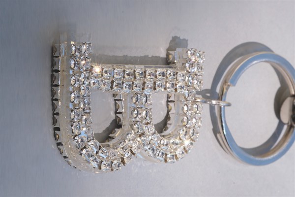 Gümüş Baget Logosuz Anahtarlık & Gümüş Minik Top & Gümüş Harf & Fuşya Kurdela
