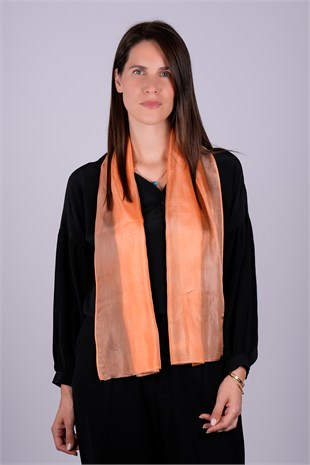 %100 Saf İpek El Boyaması Fular- Özel Tasarım 35x140cm - Yavru Ağzı