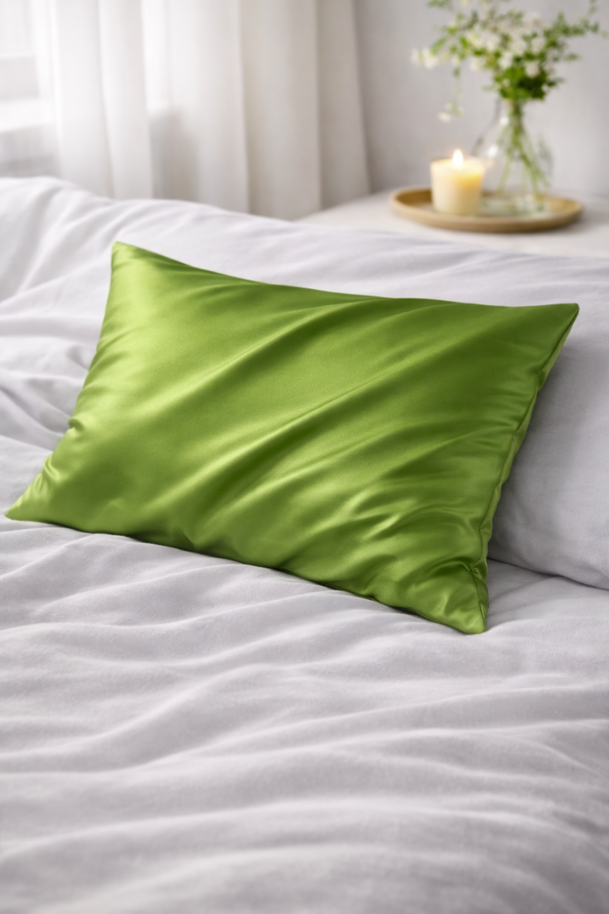 %100 İpek Yastık Kılıfı 50 x 70 cm - Yeşil