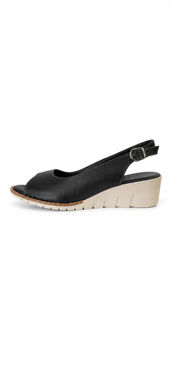 MASİSMASİS DOVA SİYAH GERÇEK DERİ DOLGU SANDALET