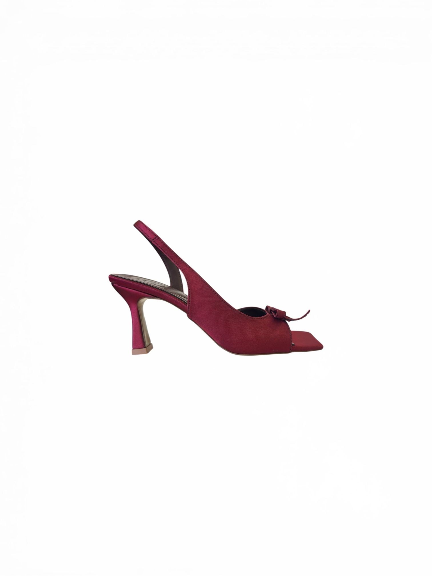 MASİSMASİS ERPİN BORDO SATEN TOPUKLU SANDALET