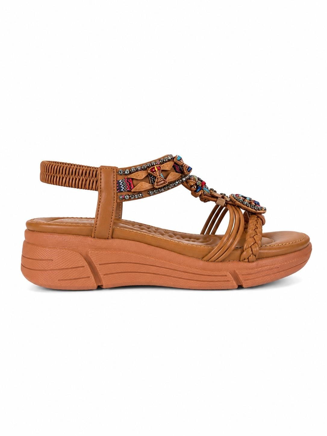 MASİSMASİS RASSE CAMEL BONCUKLU SANDALET