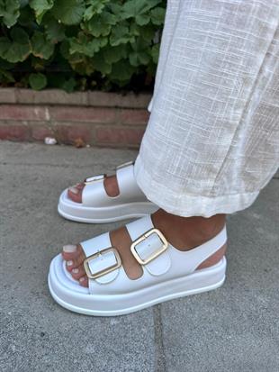 MASİSMASİS SELİNA BEYAZ TOKALI SANDALET