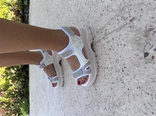 MASİSMASİS SEMES BEYAZ TAŞLI SANDALET