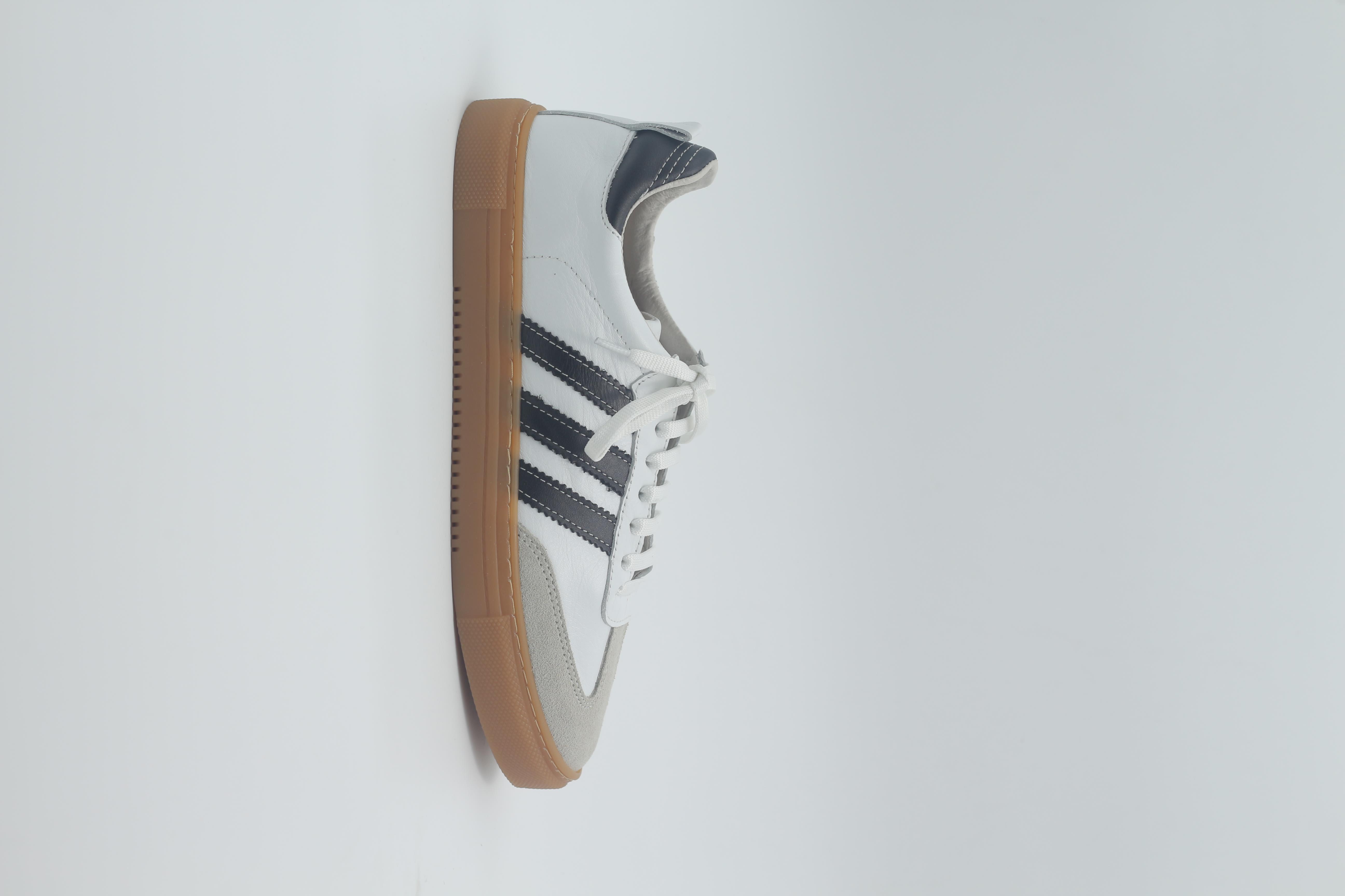 MASİSMASİS HİRE HAKİKİ DERİ BEYAZ SİYAH SNEAKER