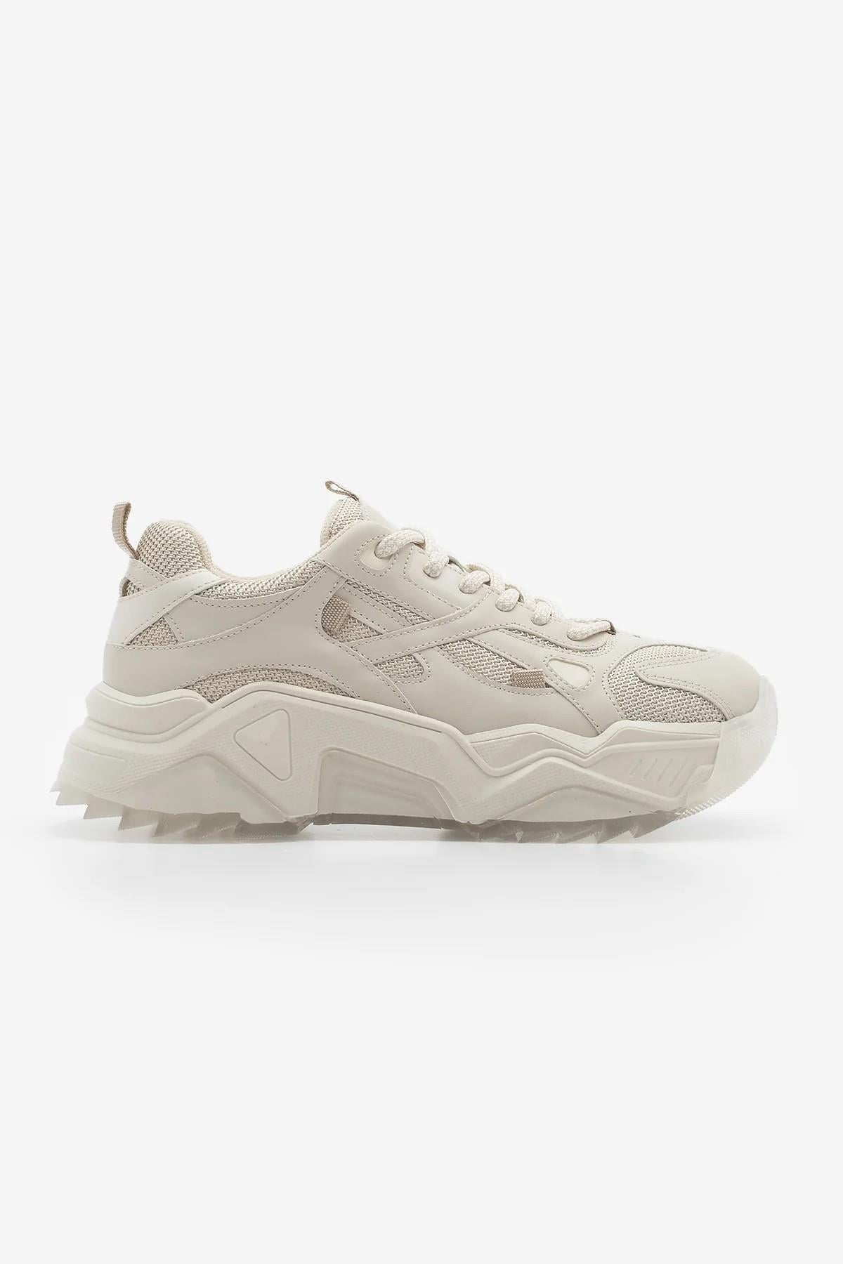 MASİSMASİS VECİA BEJ CİLT SNEAKER SPOR AYAKKABI