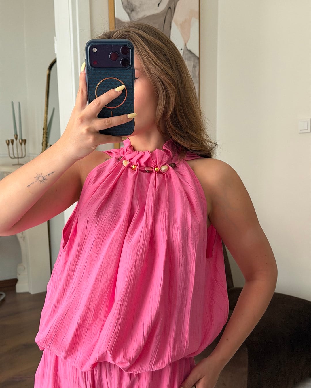 Athena Pembe Bluz Pantolon Takım