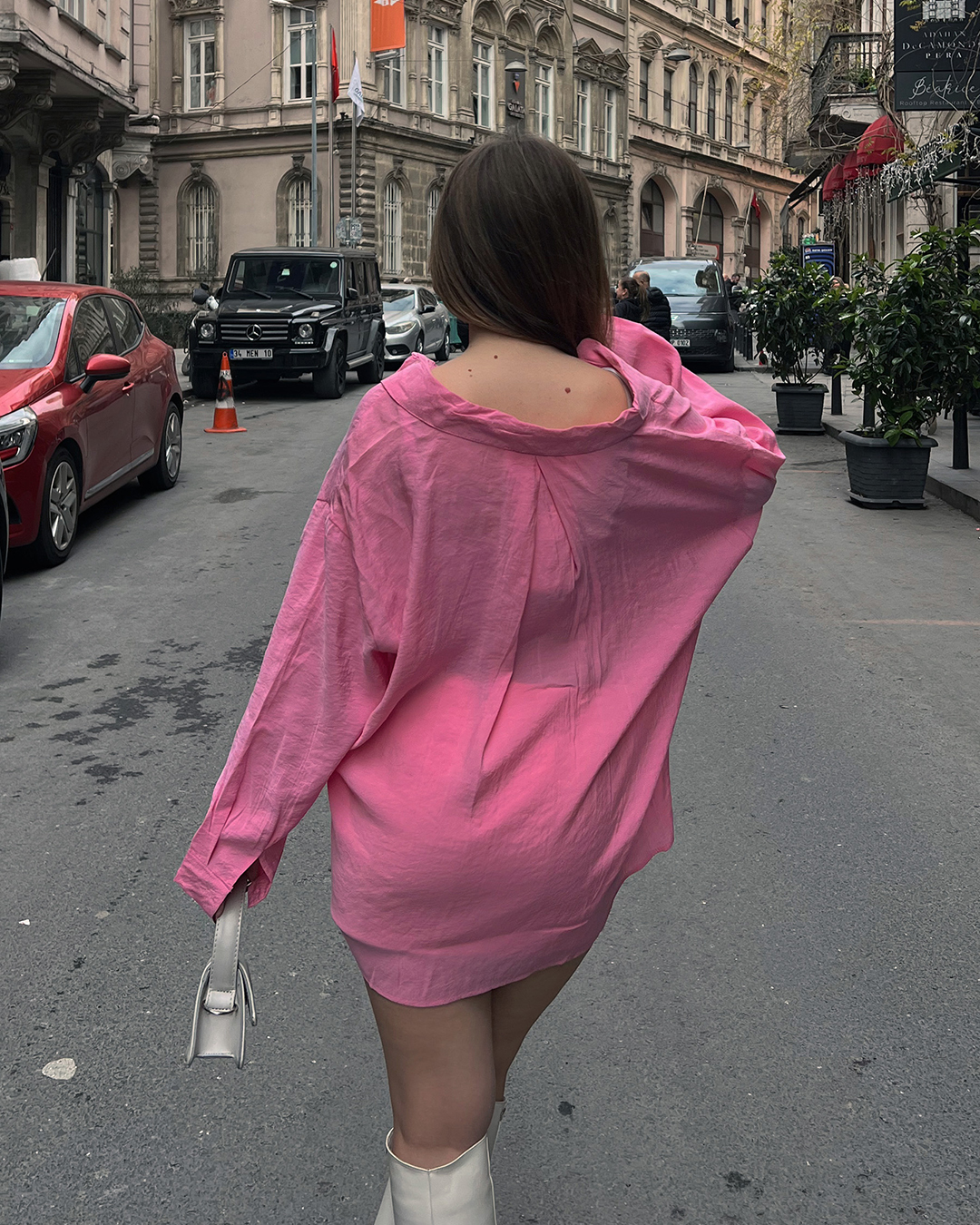 Bambu Oversize Fuşya Gömlek