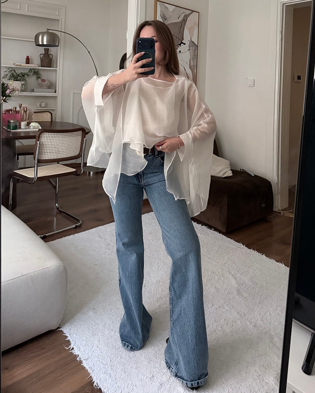 Bohem Beyaz Şifon Bluz