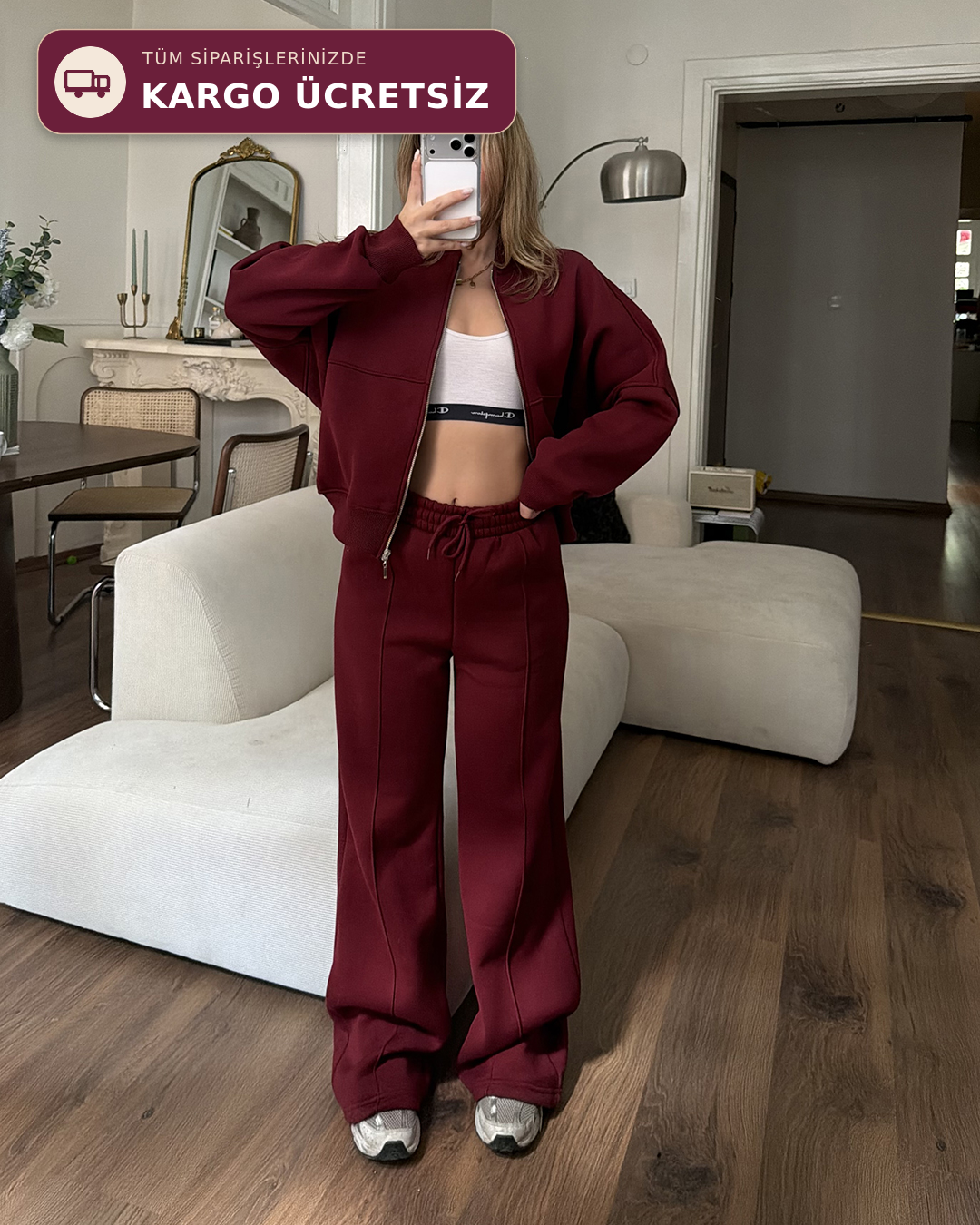 Bounce Bordo Eşofman Takımı