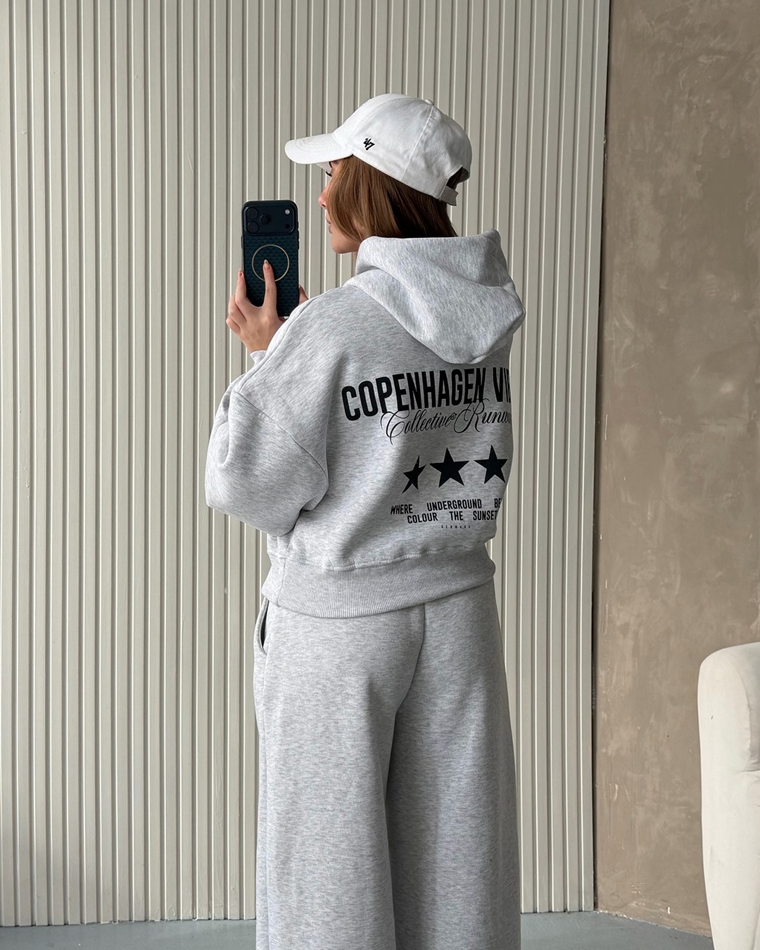 Copenhagen Ekose Detaylı Gri Eşofman Takımı