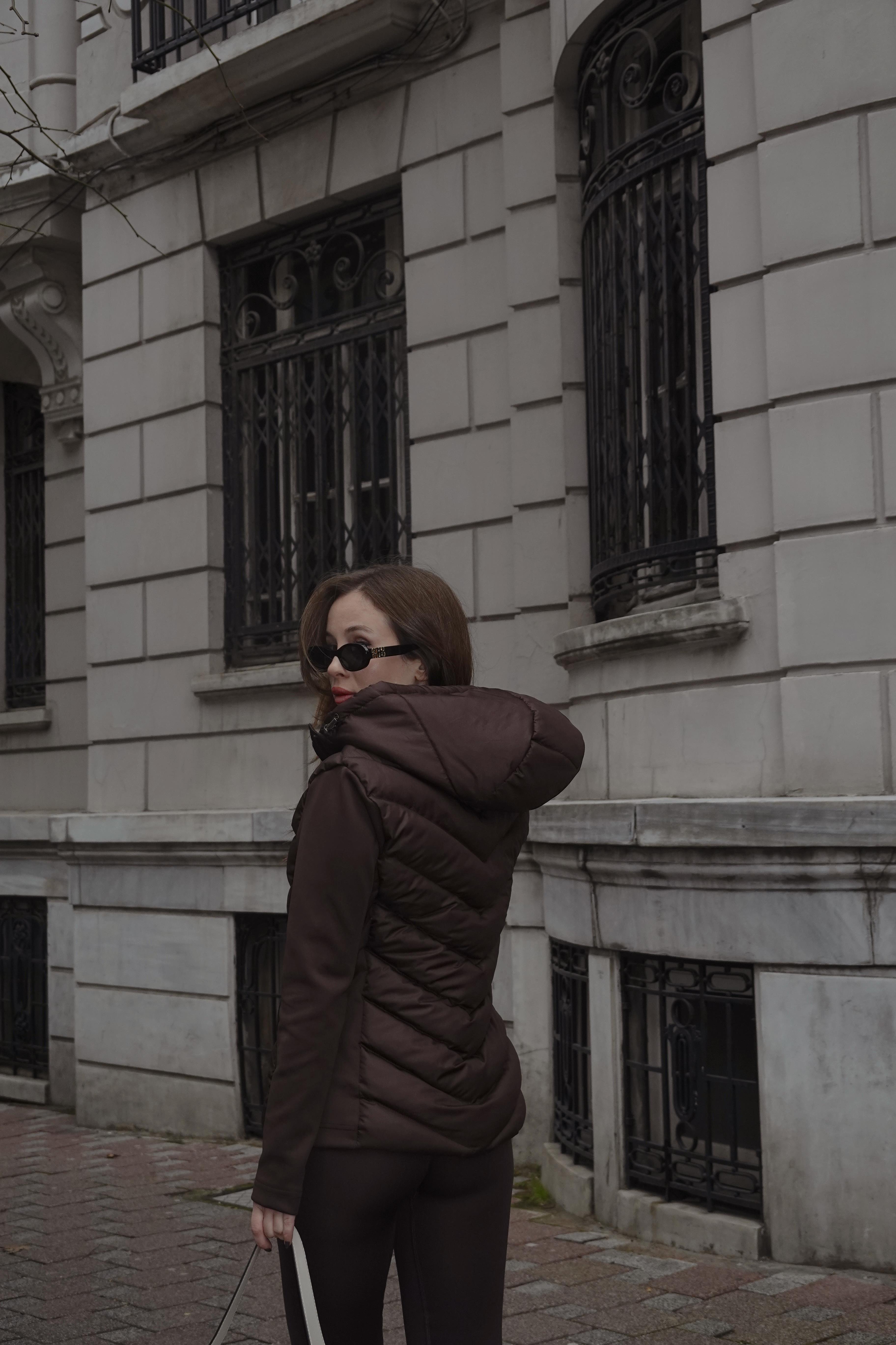 Dalgıç Kahverengi Şişme Mont