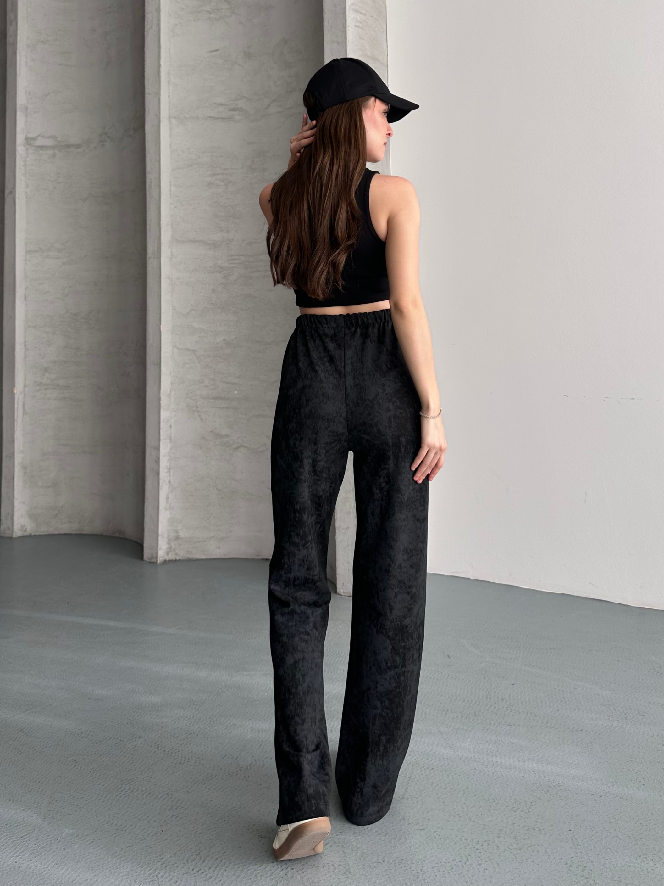 Vintage Bol Paça Siyah Pantolon