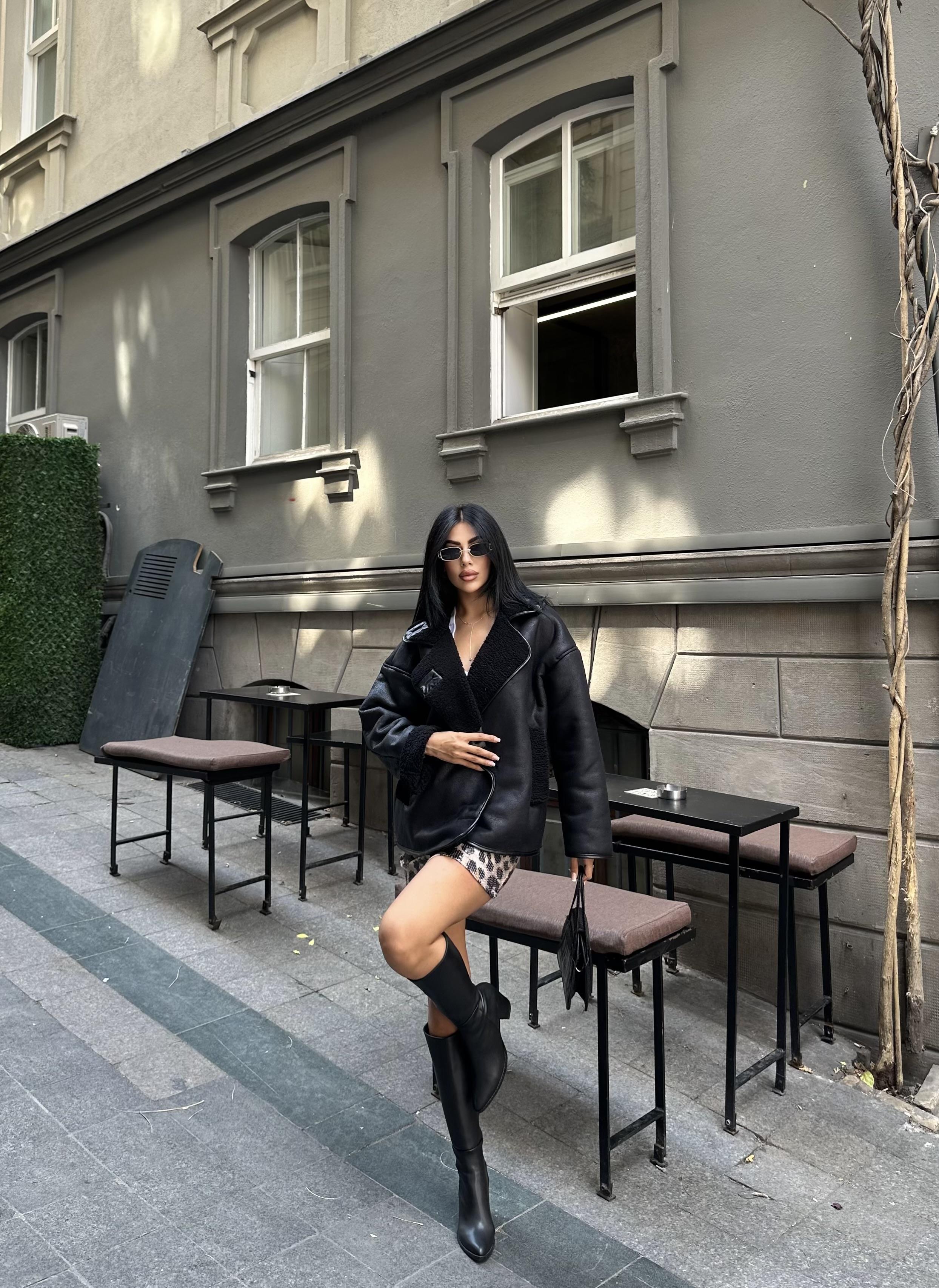 Garden Siyah Deri Ceket