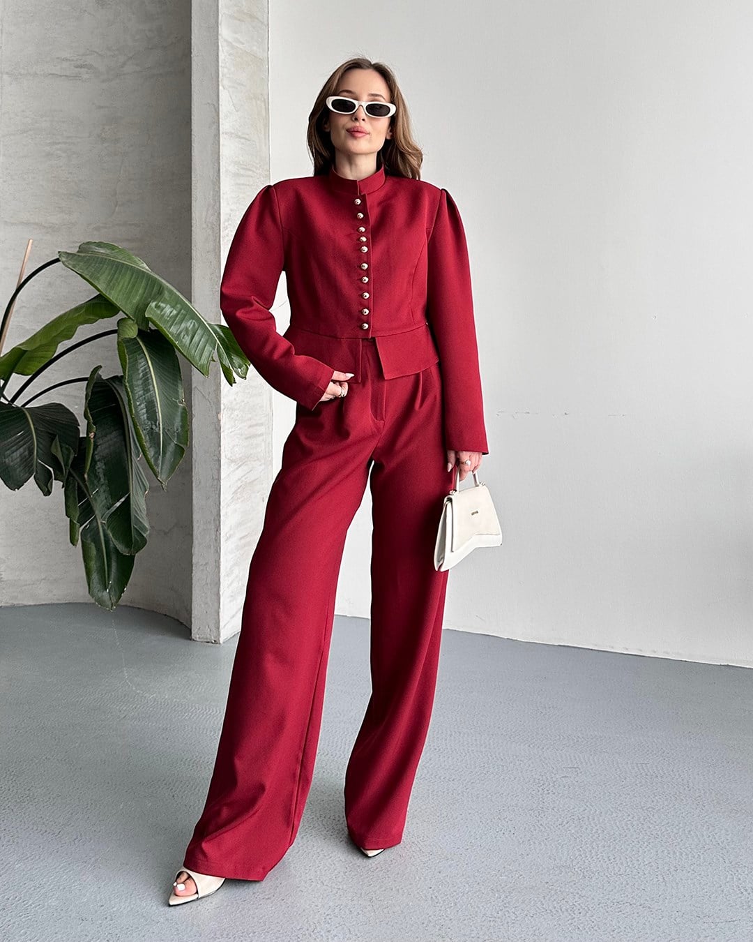 Pilot Bordo Ceket Pantolon Takım