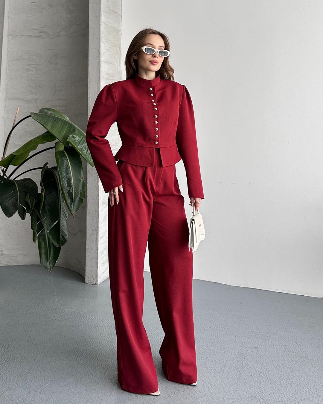 Pilot Bordo Ceket Pantolon Takım