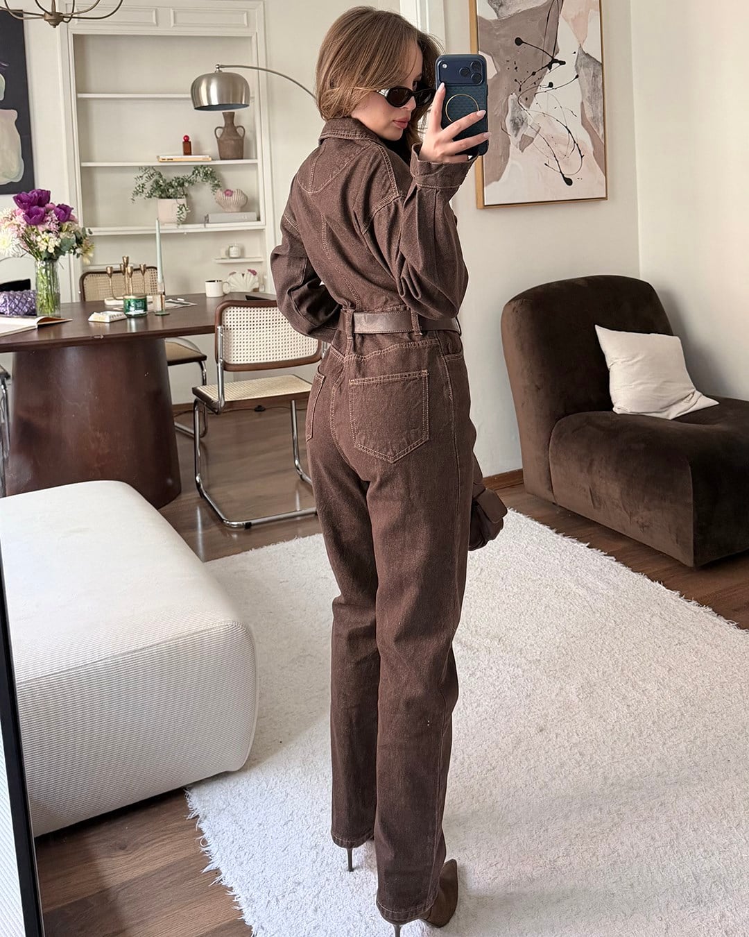 Kahverengi Denim Jean Tulum