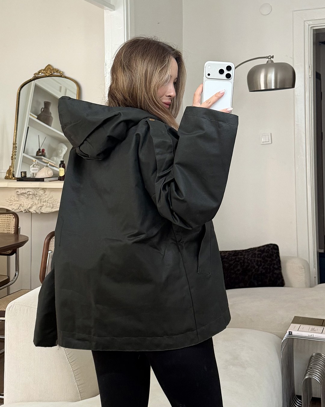 Kapüşonlu Oversize Haki Parka