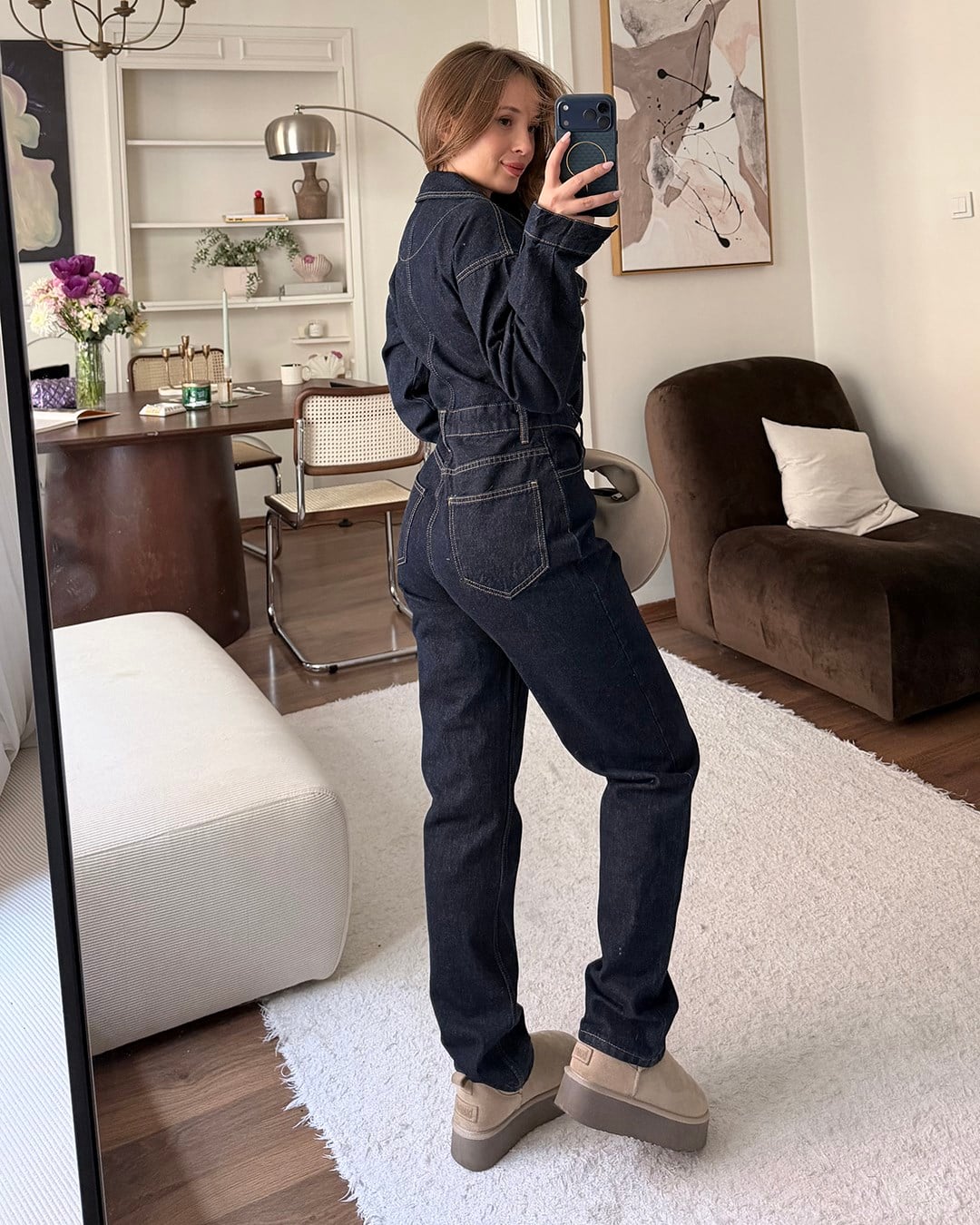 Lacivert Denim Jean Tulum