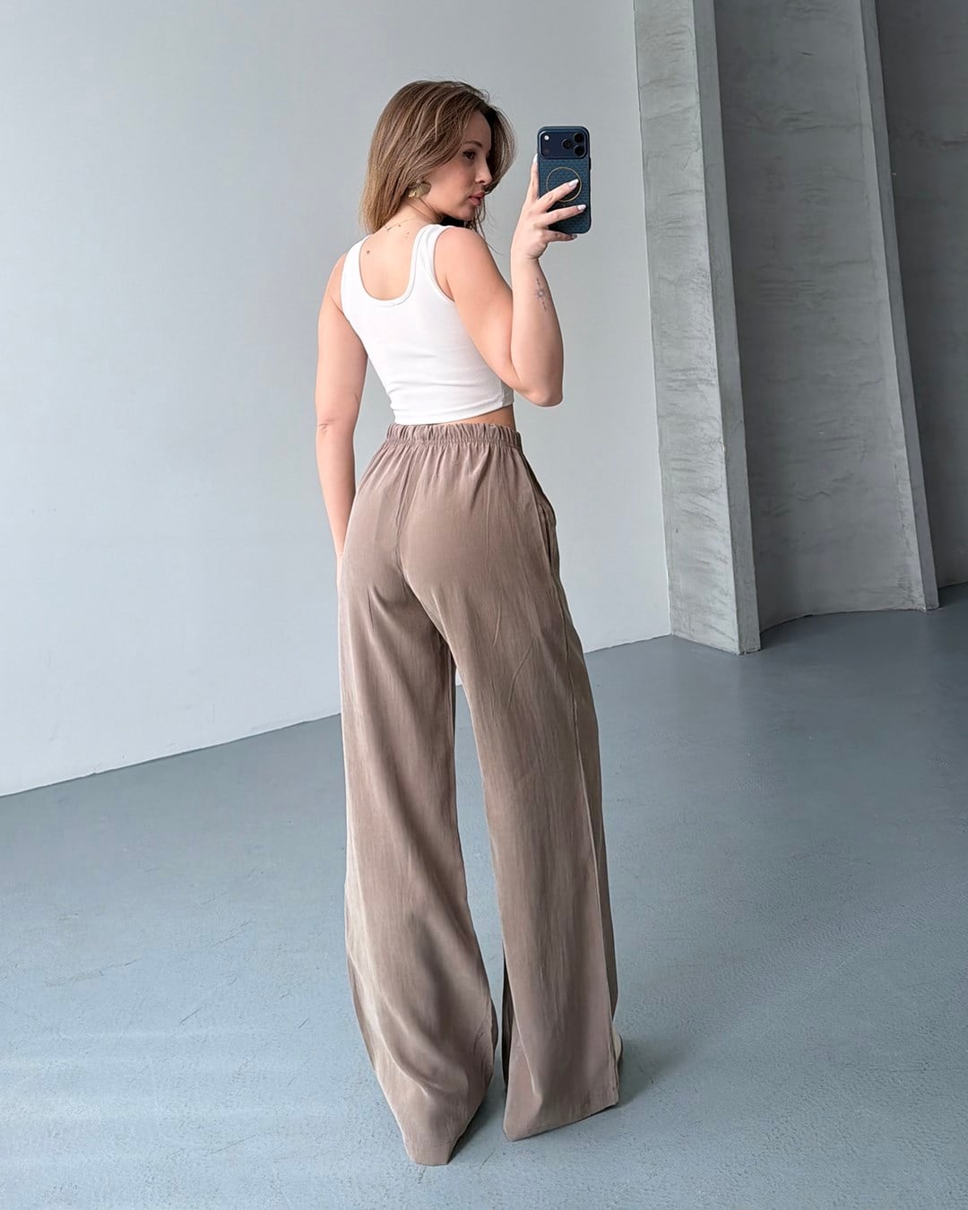 Lastikli Oversize Vizon Pantolon