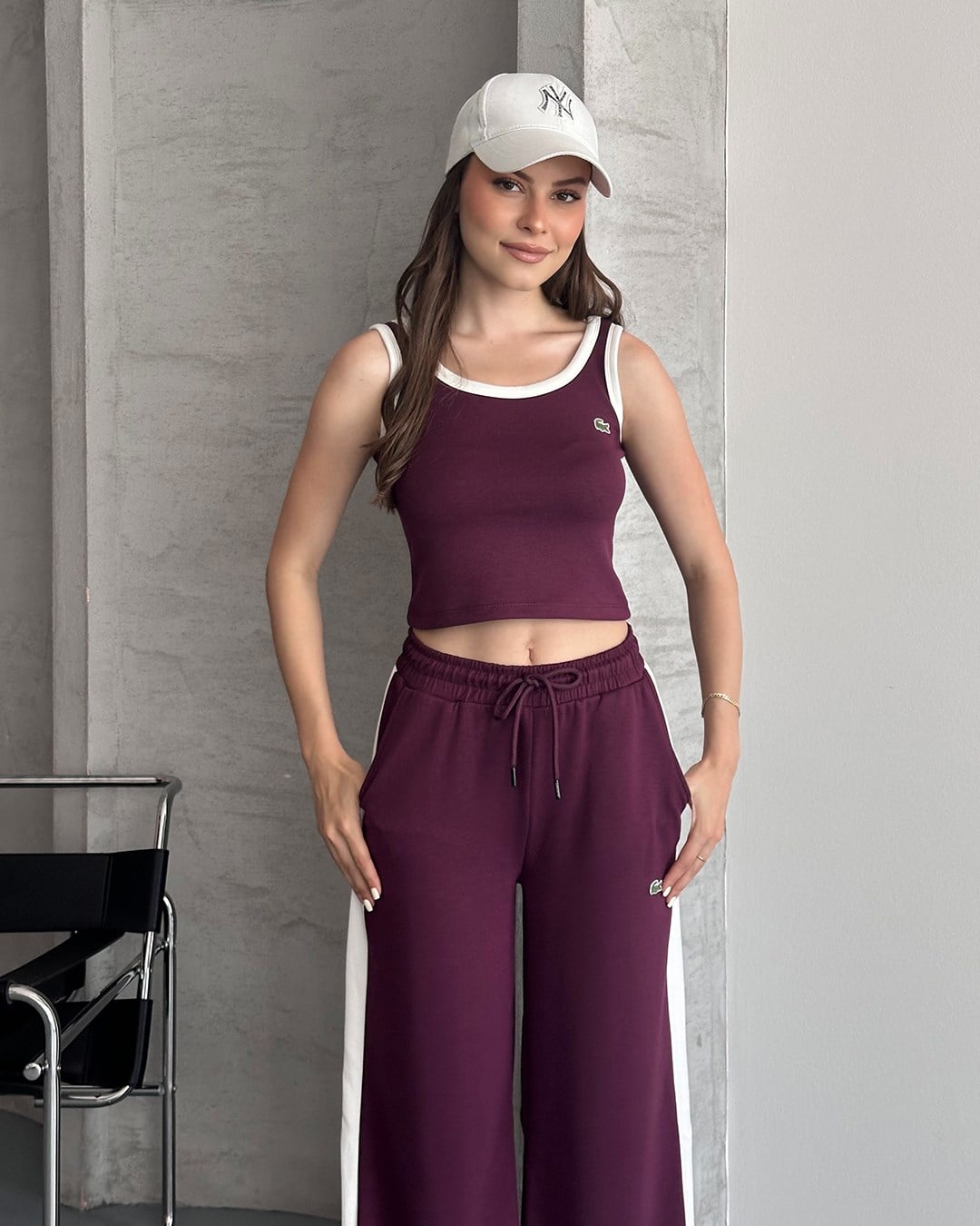 Mürdüm Biyeli Crop Eşofman Takımı