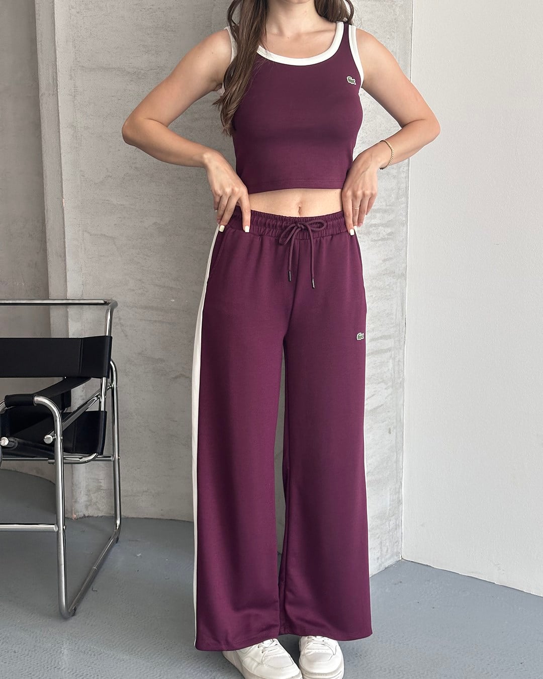 Mürdüm Biyeli Crop Eşofman Takımı