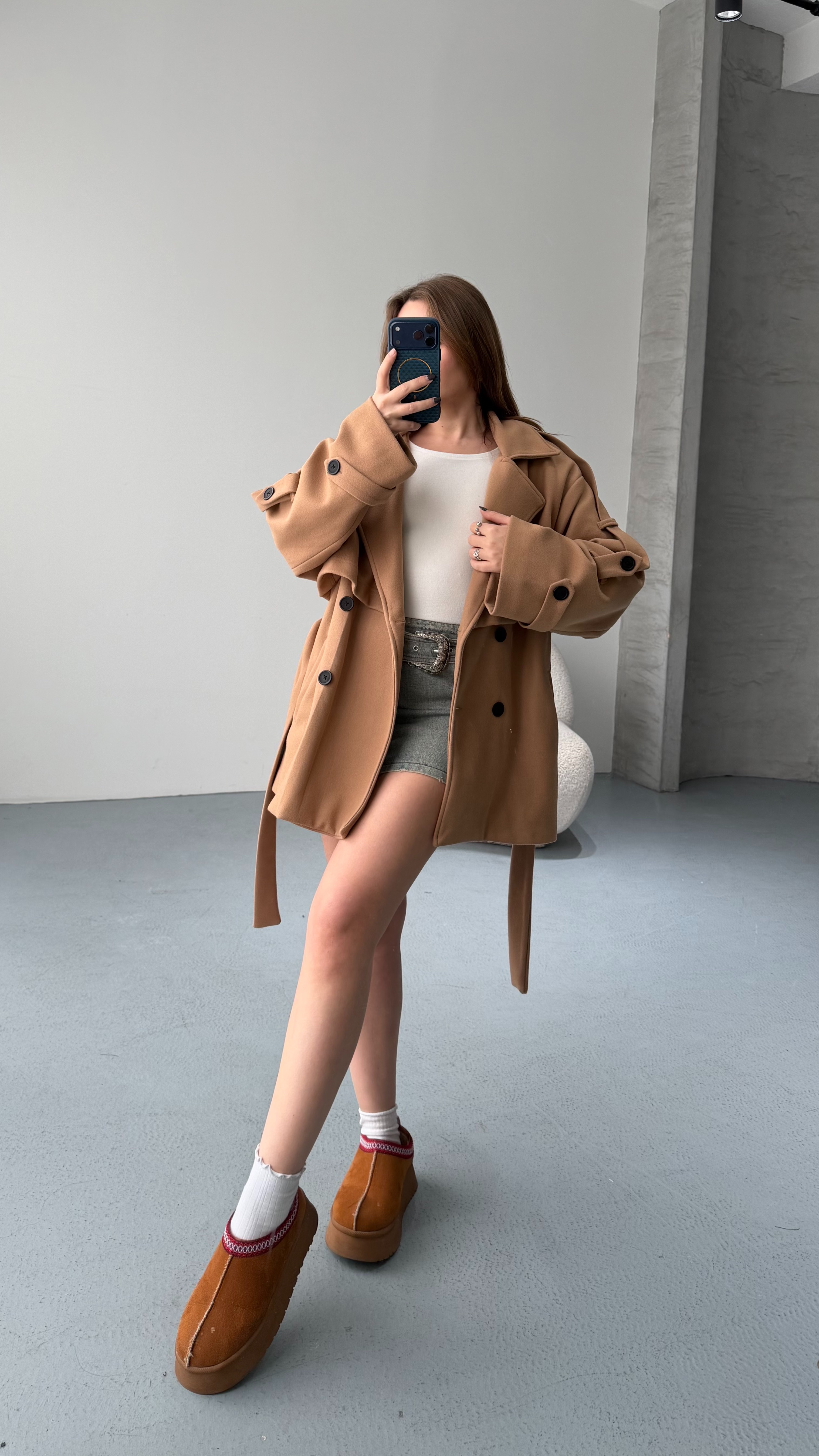 Oversize Taba Kaşe Kaban