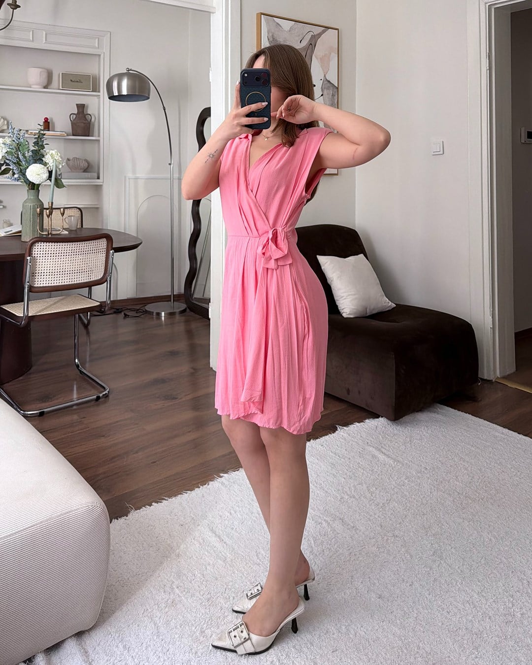 Pembe Anvelop Kesim Elbise
