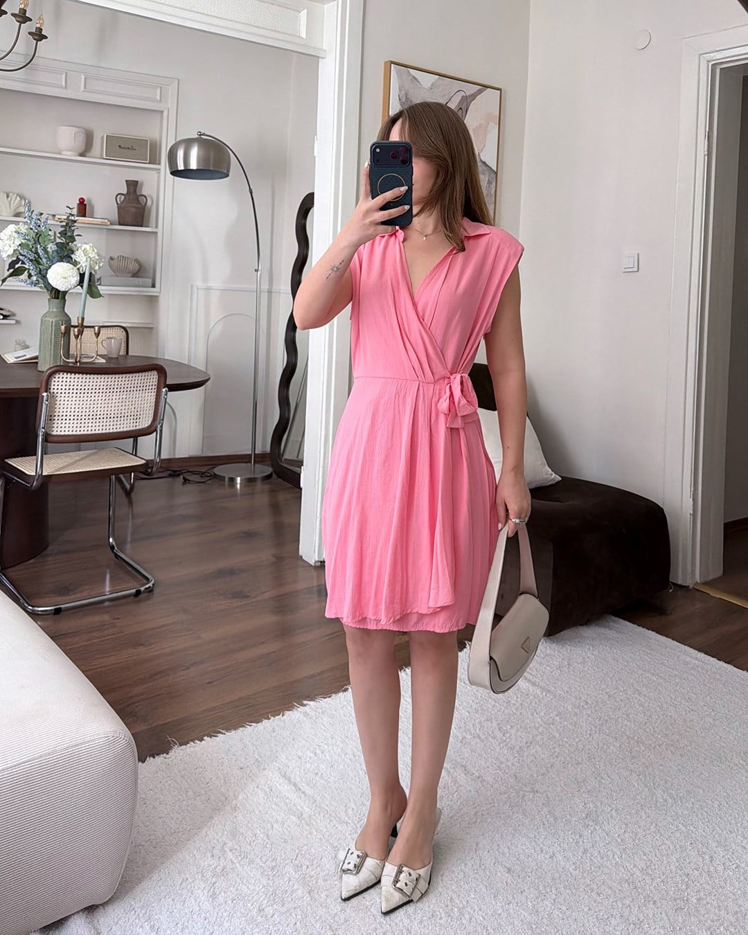 Pembe Anvelop Kesim Elbise