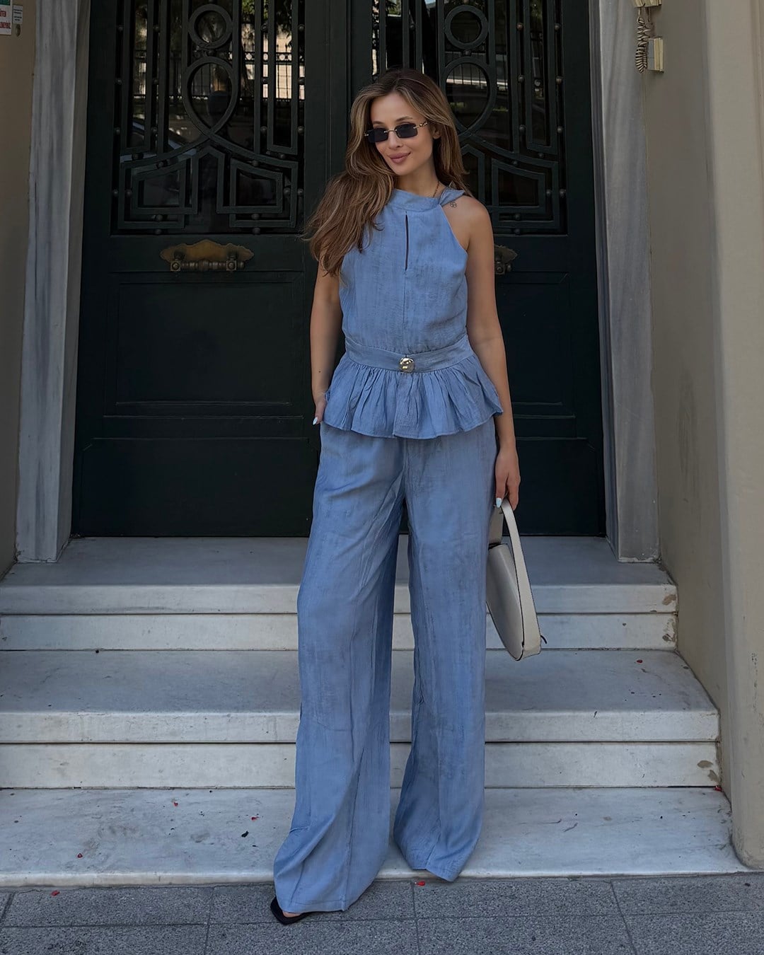 Peplum Mavi Takım