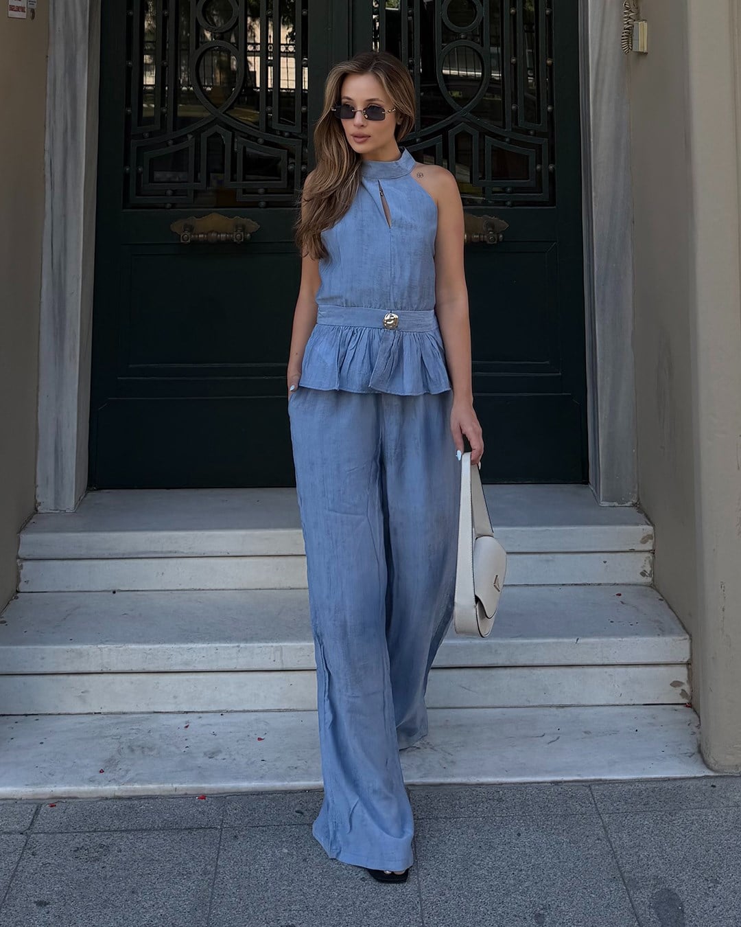 Peplum Mavi Takım