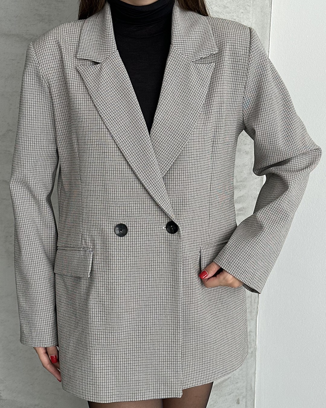 Pötikareli Oversize Blazer Ceket