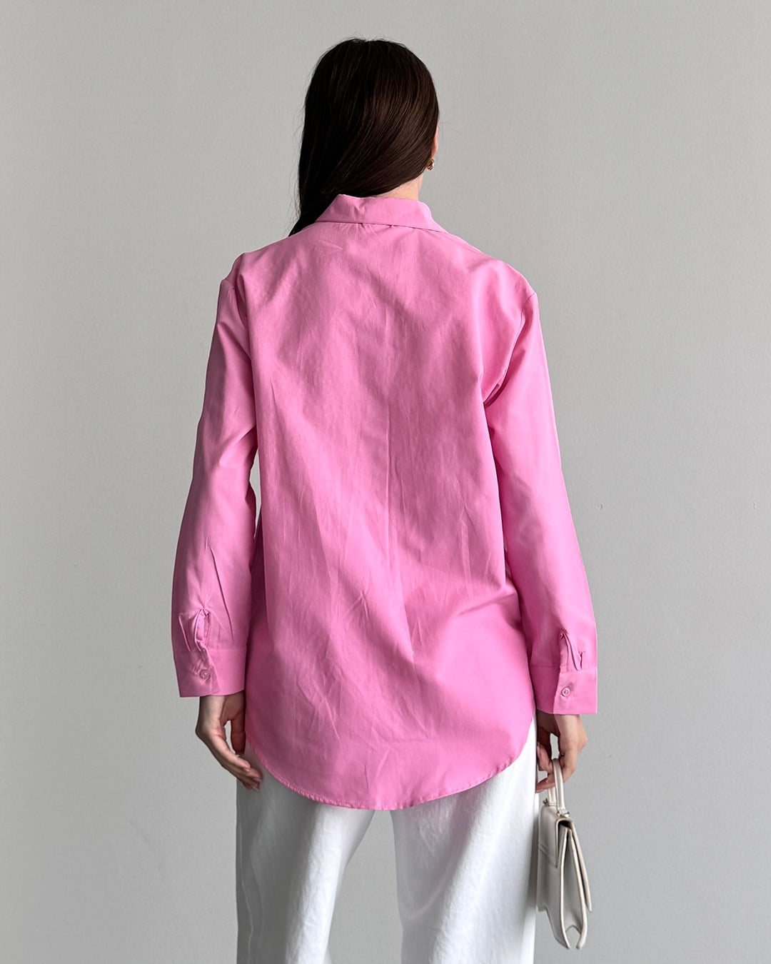 Riva Taş İşlemeli Pembe Gömlek