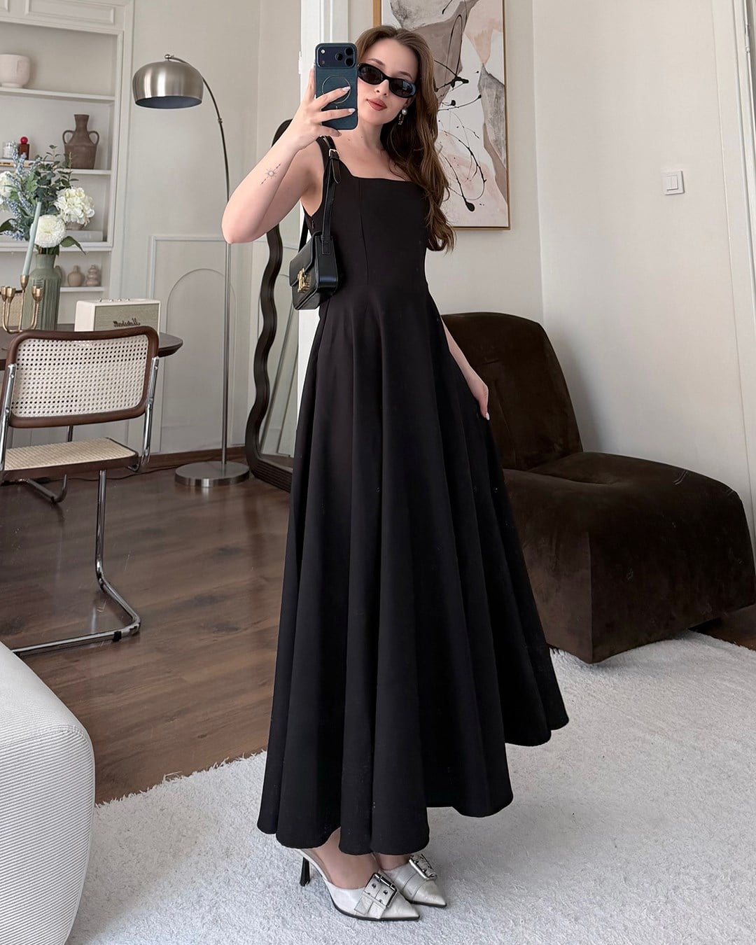 Siyah Helen Maxi Elbise