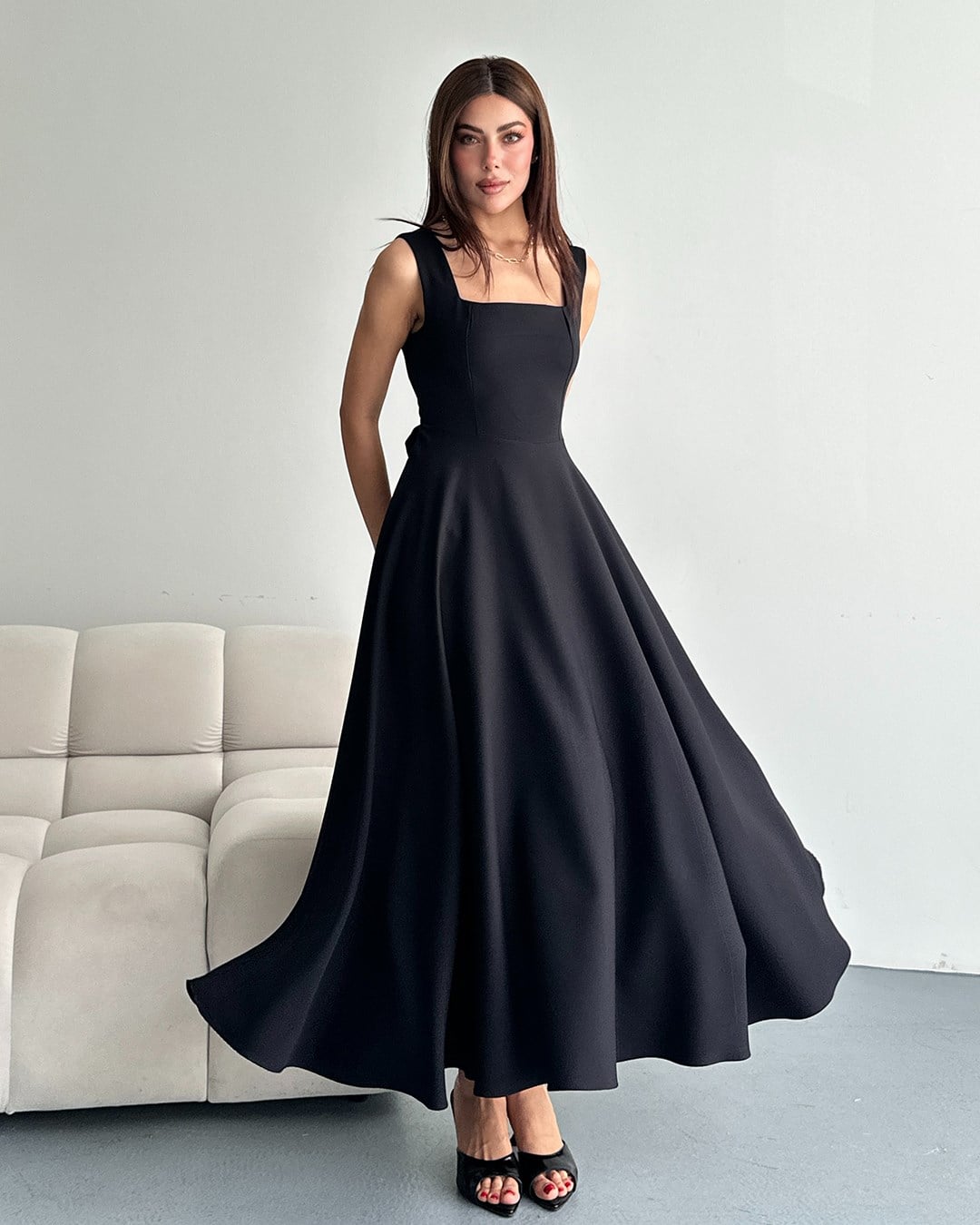 Siyah Helen Maxi Elbise