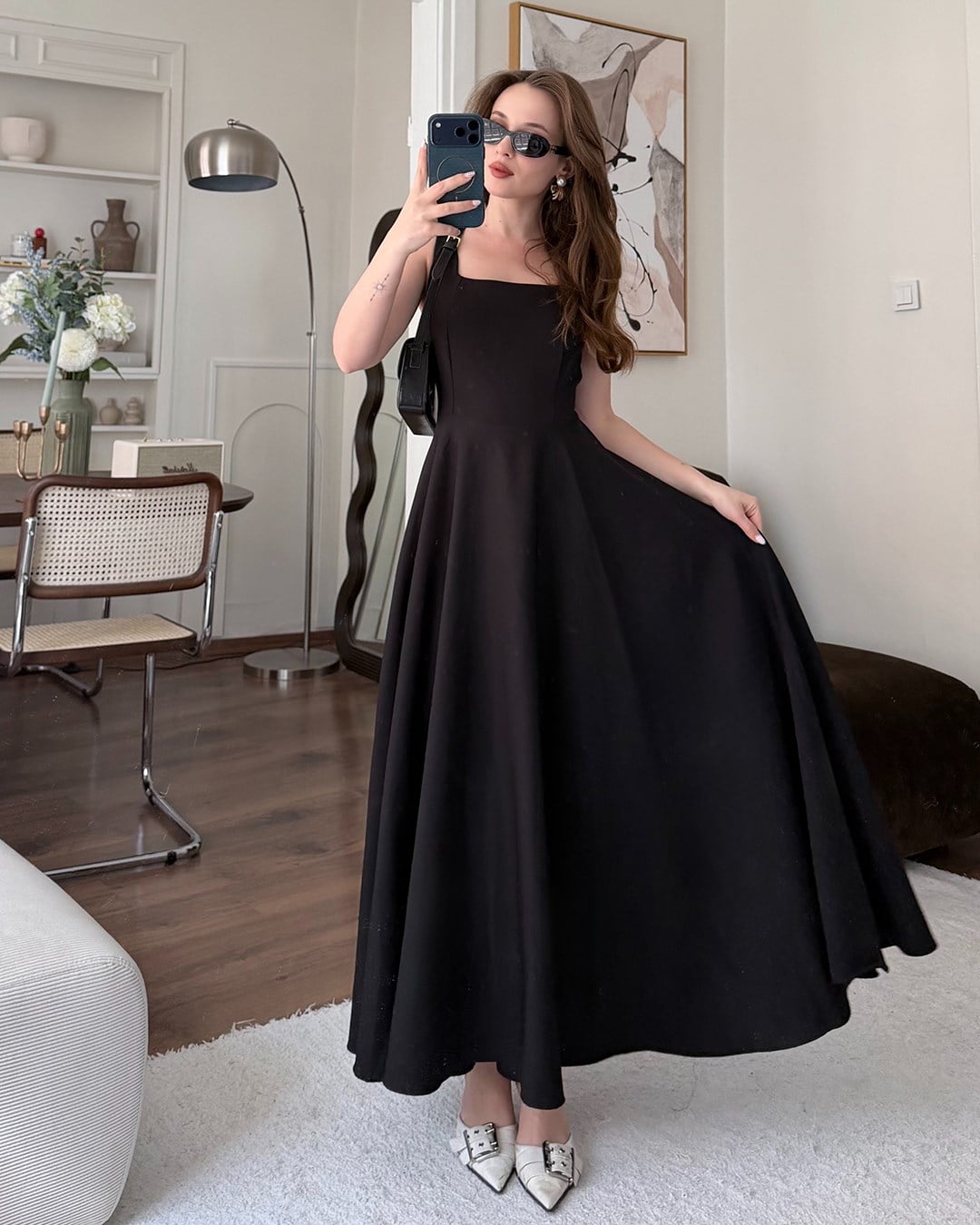 Siyah Helen Maxi Elbise