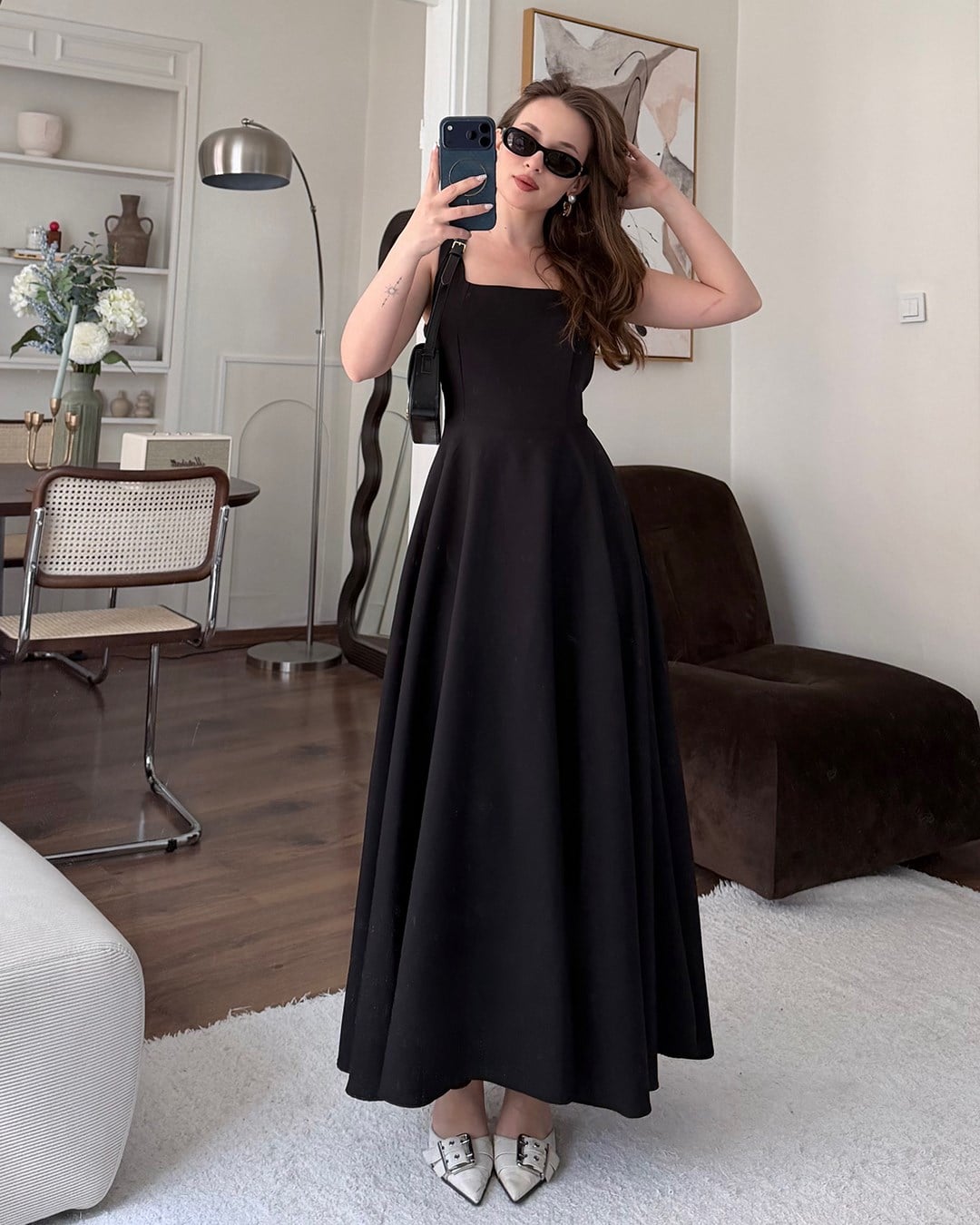 Siyah Helen Maxi Elbise