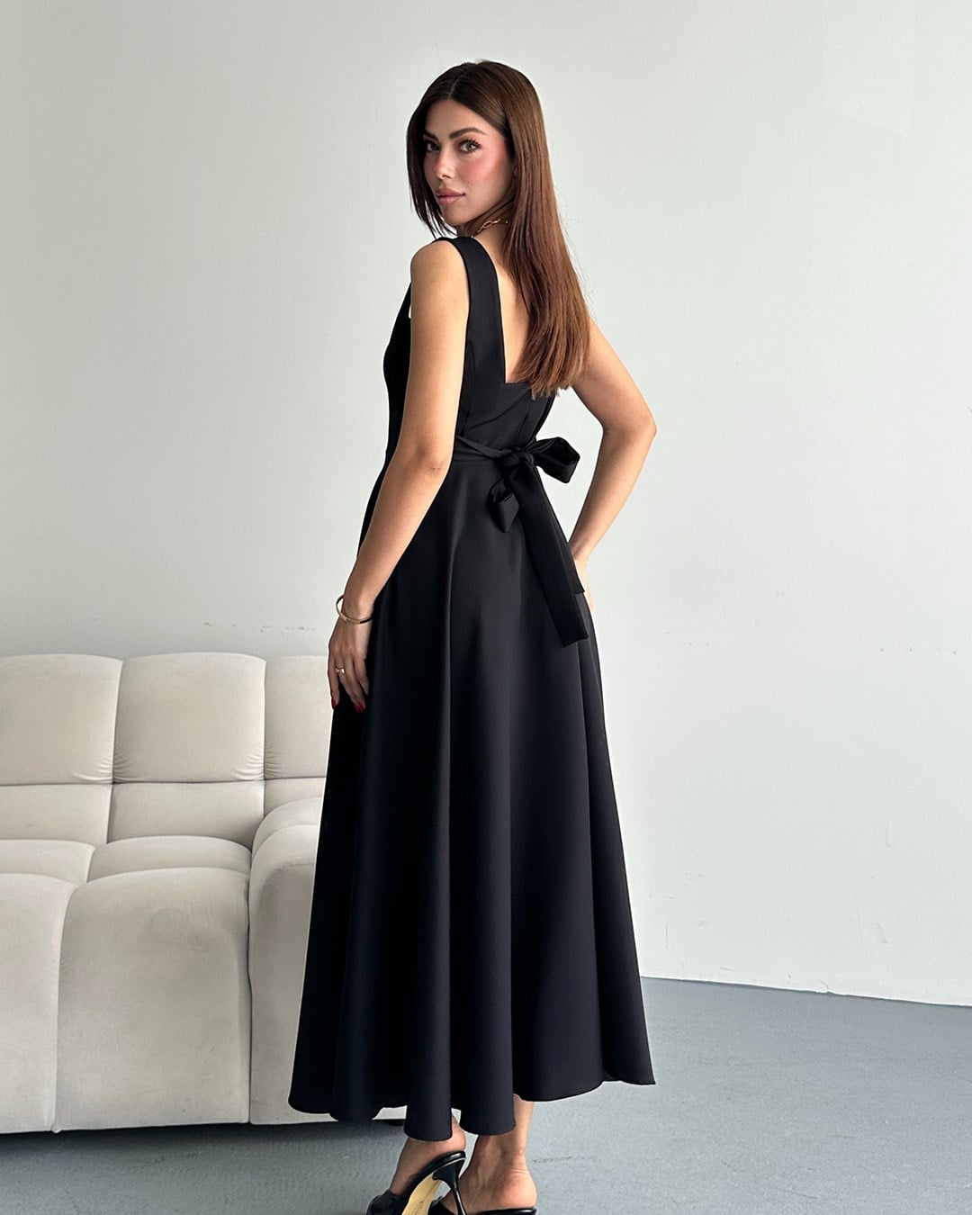 Siyah Helen Maxi Elbise