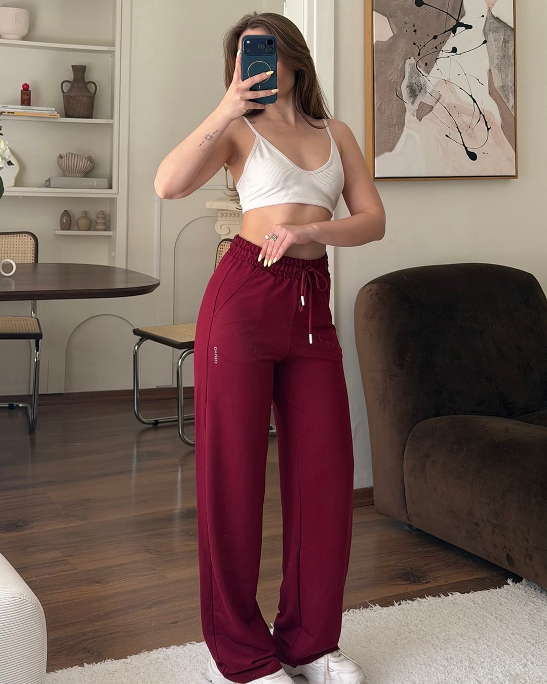 Soft Bordo Basic Alt Eşofman