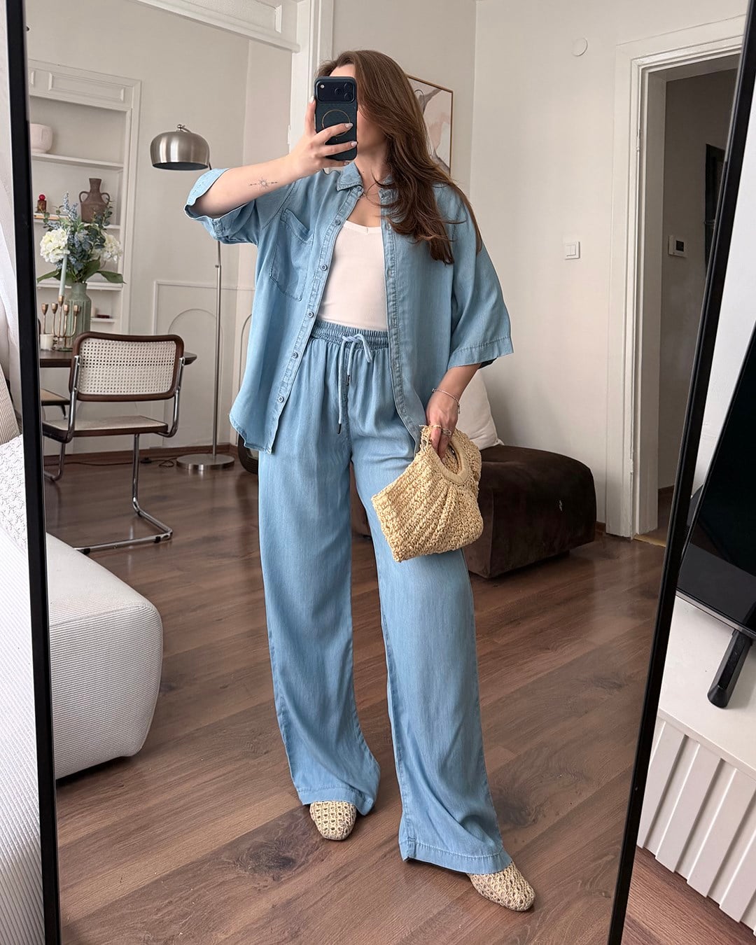 Soft Denim Gömlek Pantolon Takım