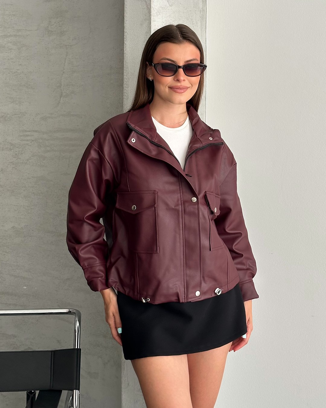 Spx Bordo Deri Ceket