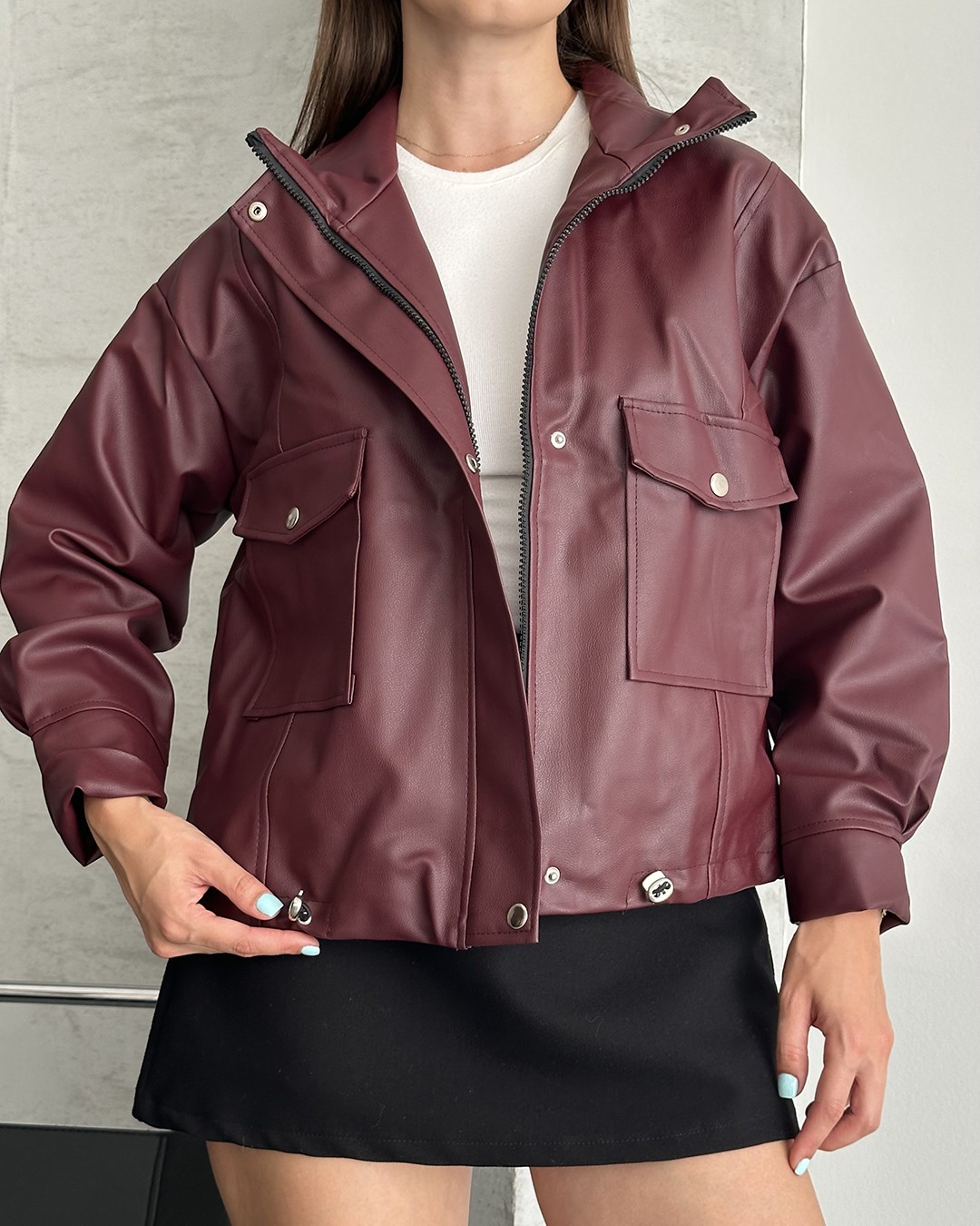 Spx Bordo Deri Ceket
