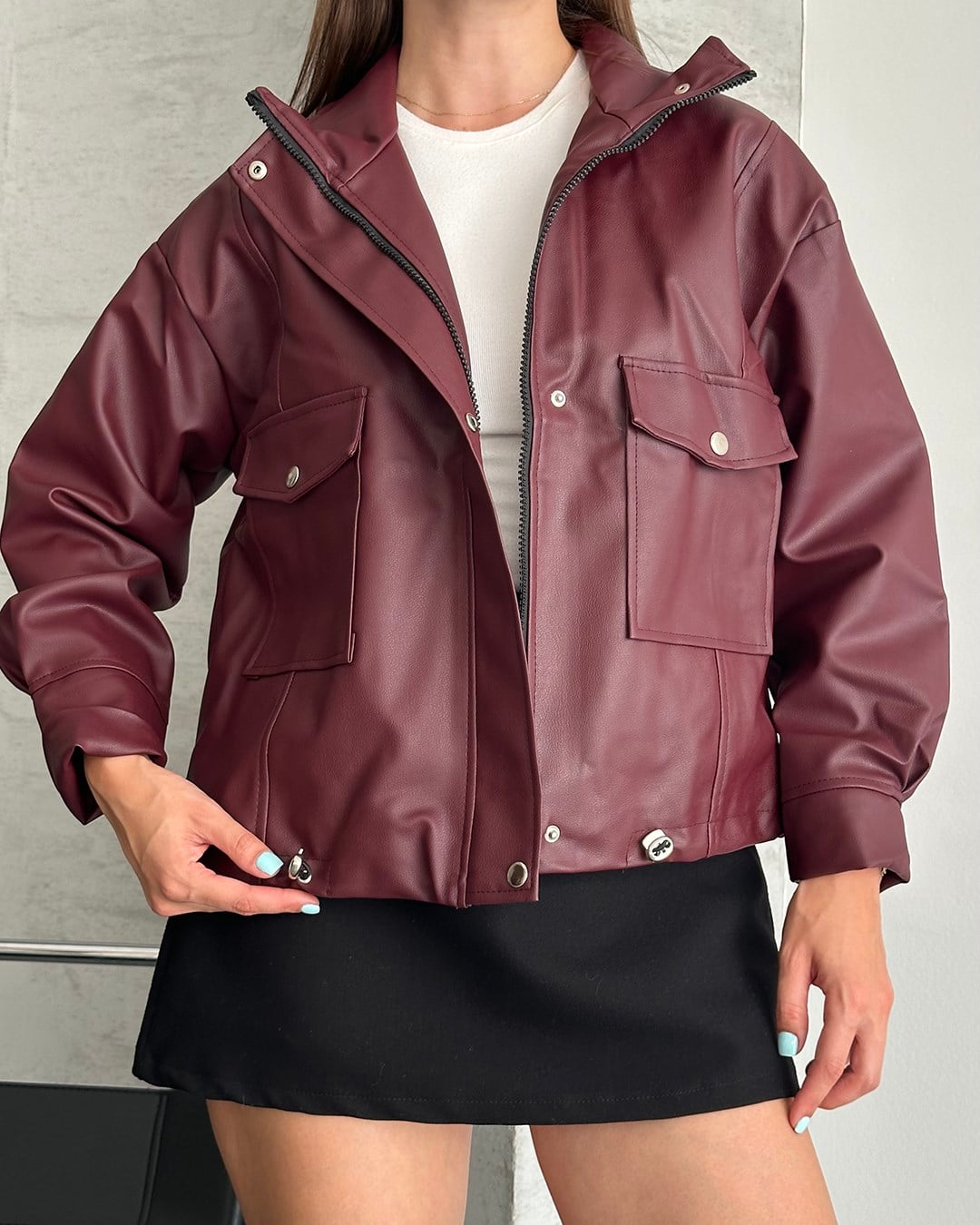 Spx Bordo Deri Ceket