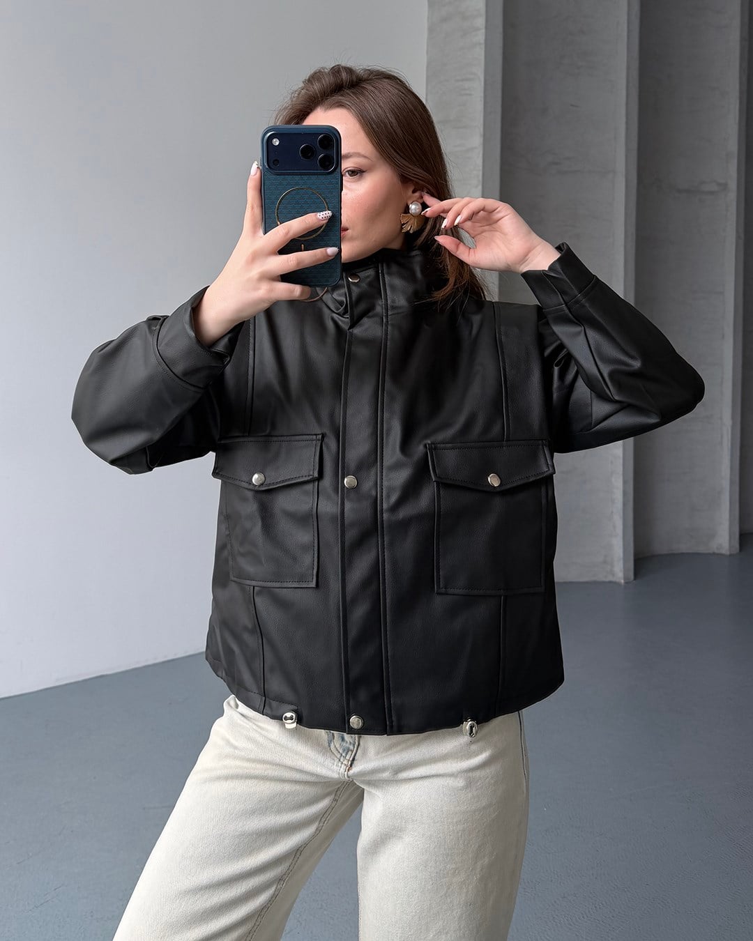 Spx Siyah Deri Ceket