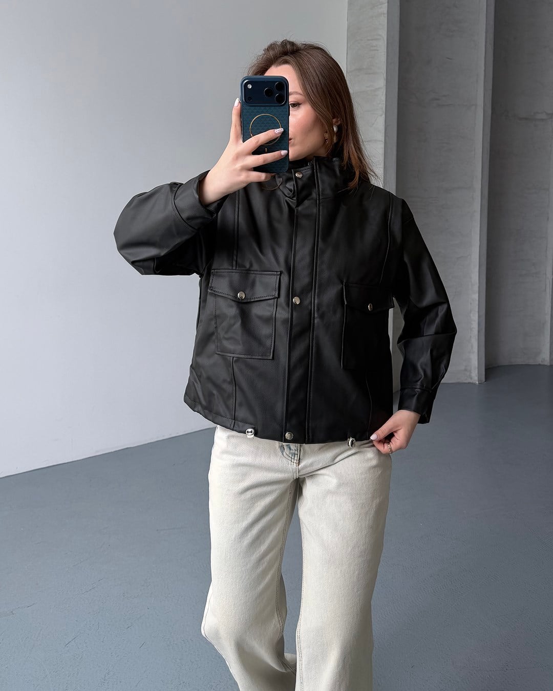 Spx Siyah Deri Ceket