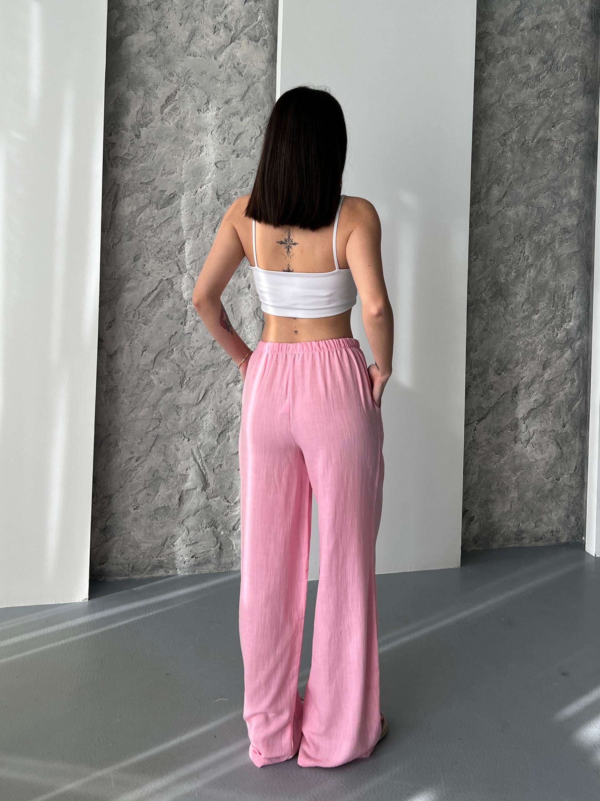 Tiril Pembe Oversize Pantolon