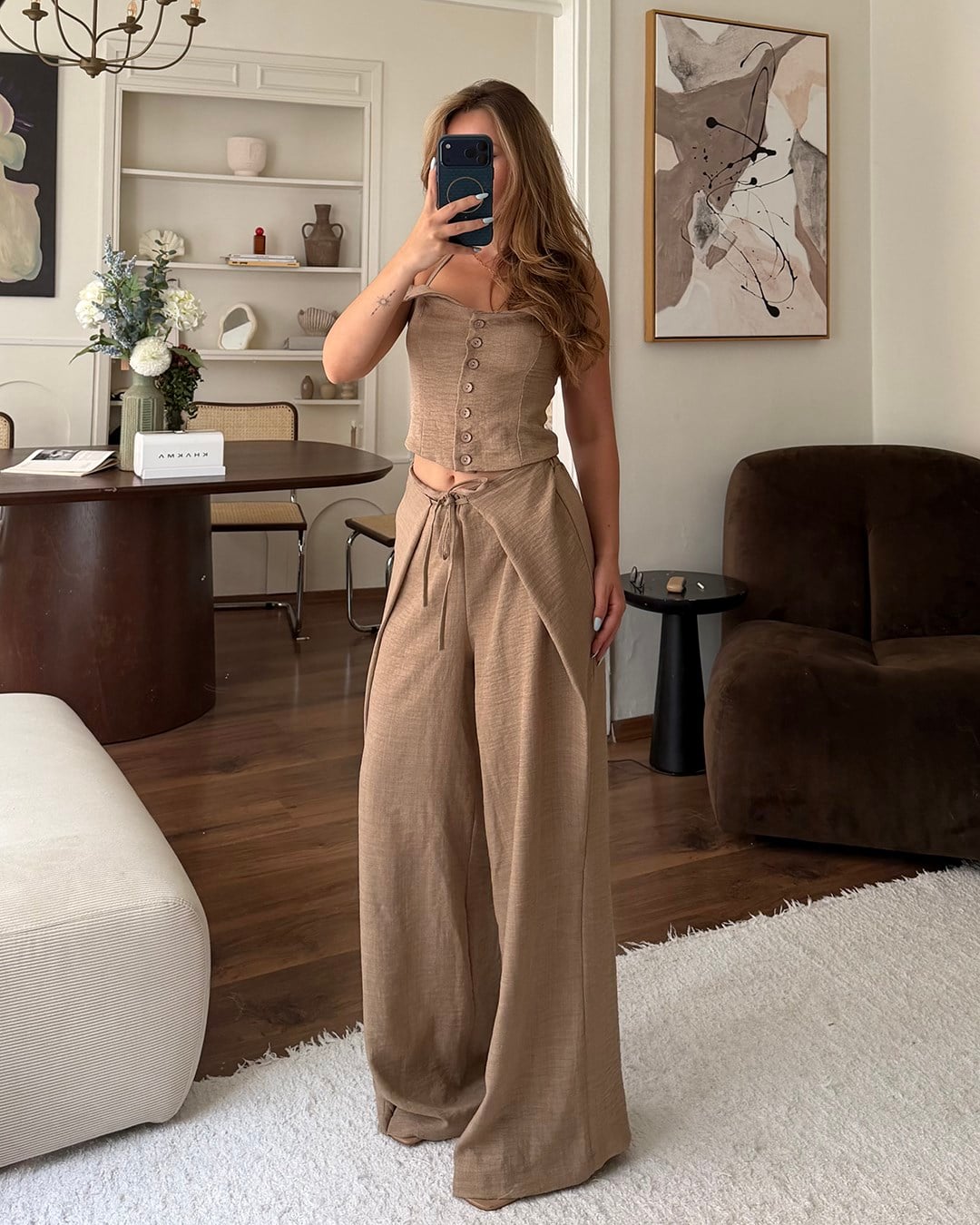 Vizon Askılı Büstiyer Pantolon Takım