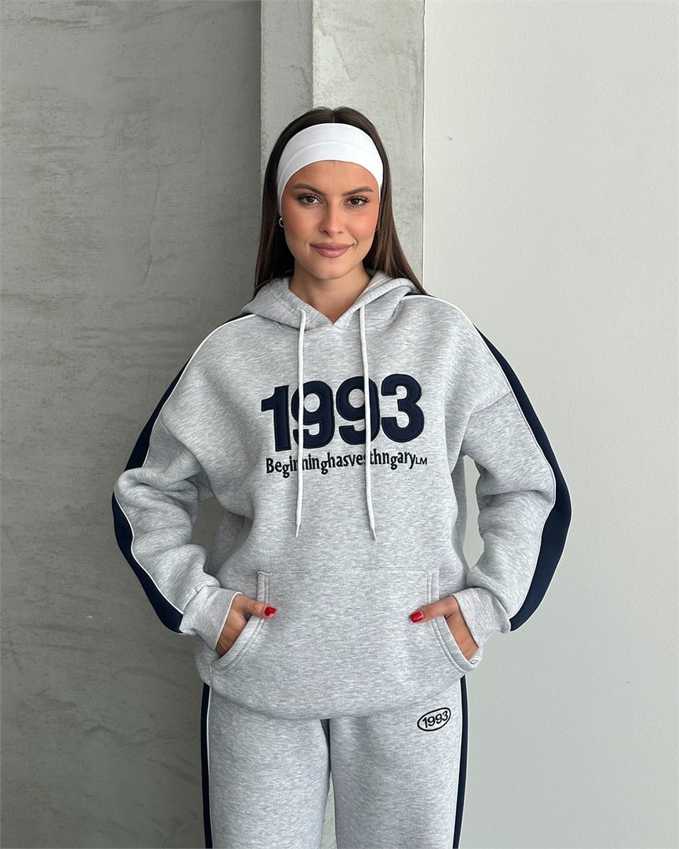 1993 Kabartma Nakışlı Melanj İkili Takım
