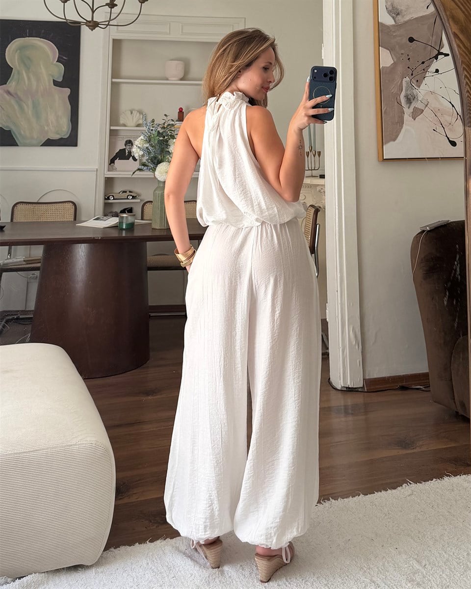 Athena Beyaz Bluz Pantolon Takım